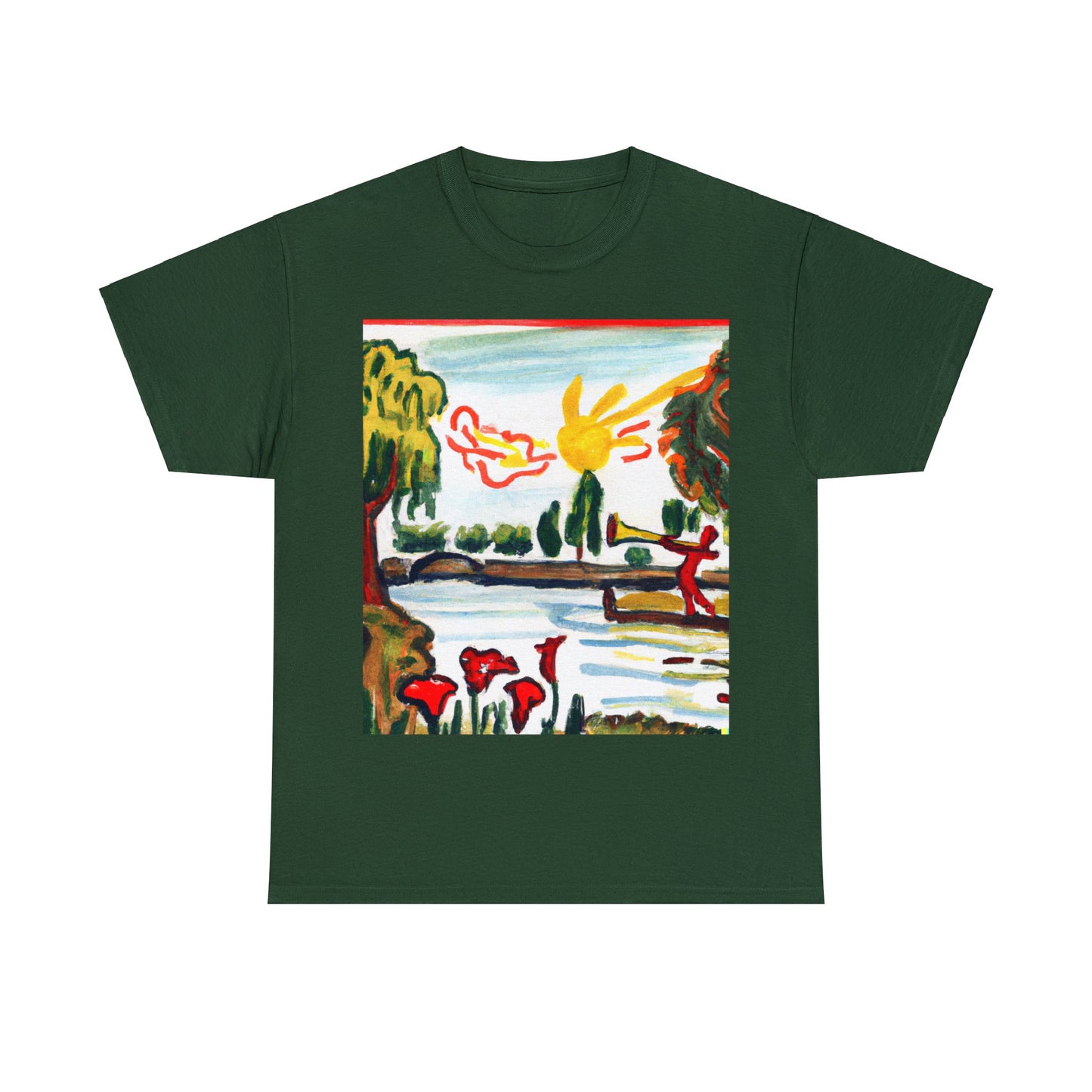 Art Naïve Trumpeter Unisex Heavy Cotton Tee by HornCue