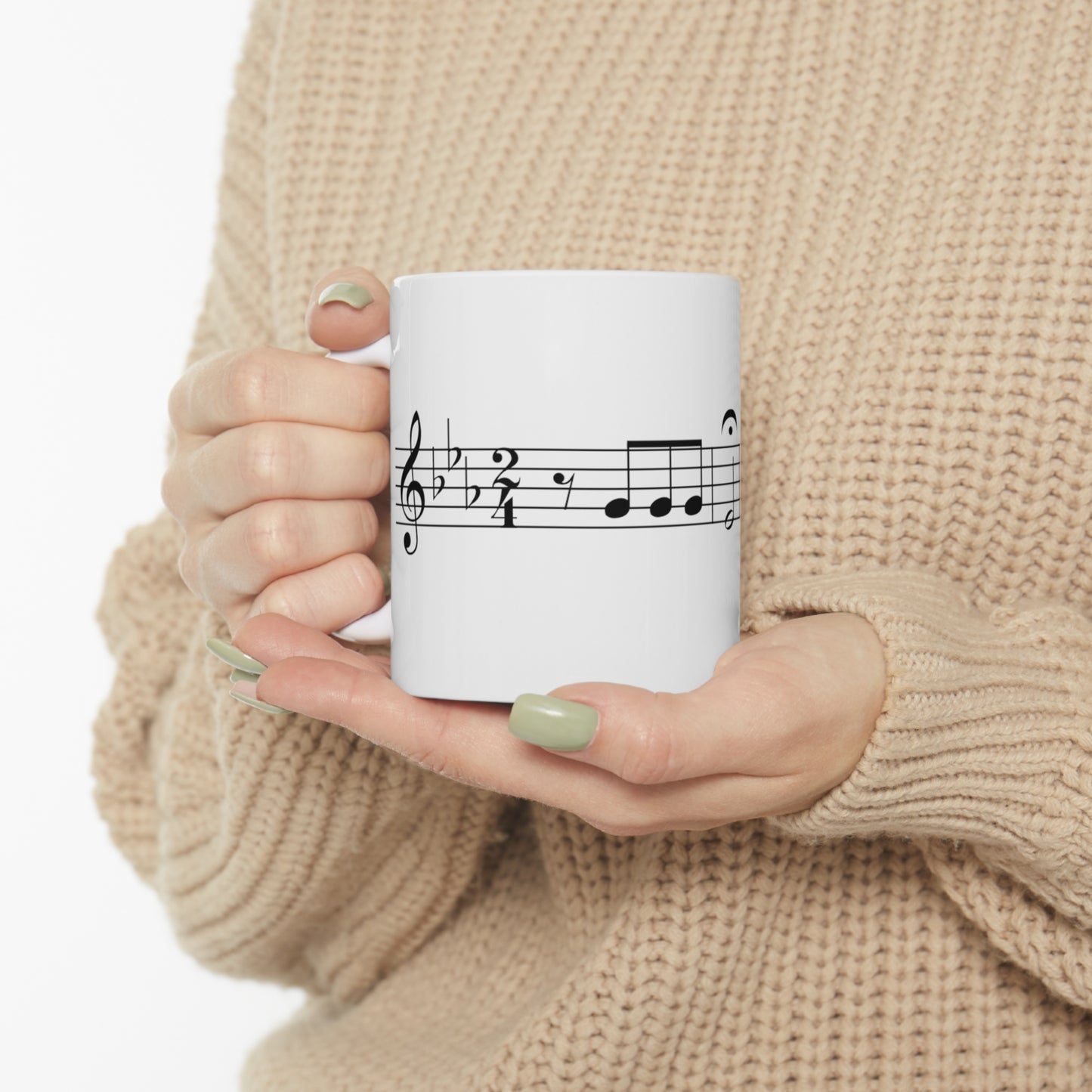 Ludwig van Beethoven Symphony No. 5 Ceramic Mug 11oz by HornCue