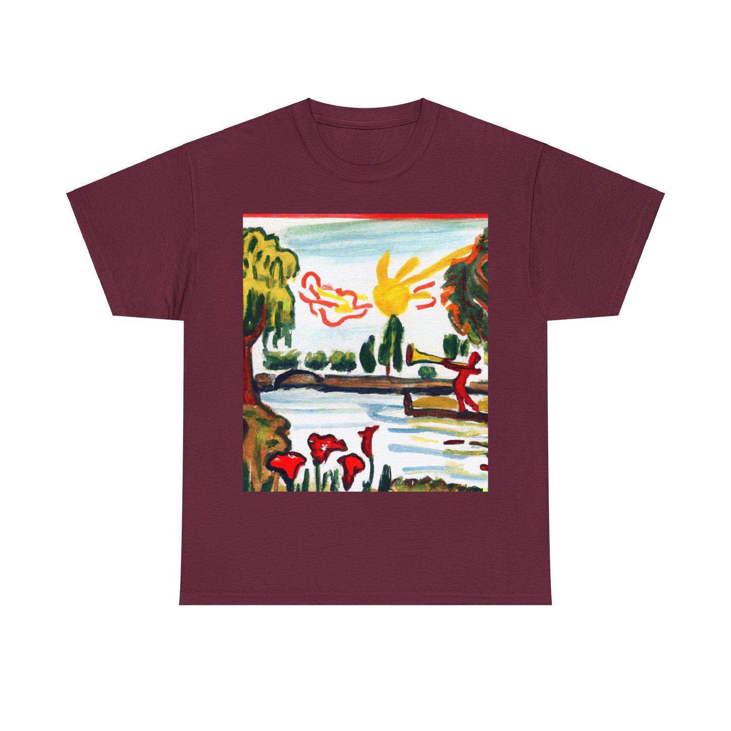 Art Naïve Trumpeter Unisex Heavy Cotton Tee by HornCue