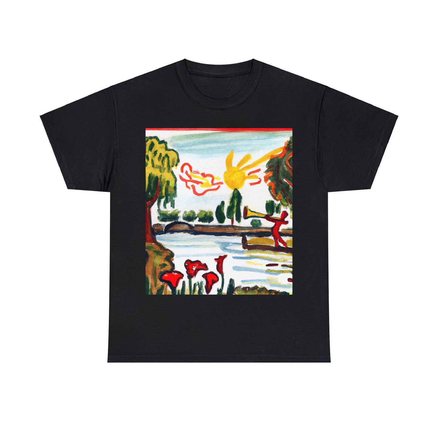 Art Naïve Trumpeter Unisex Heavy Cotton Tee by HornCue