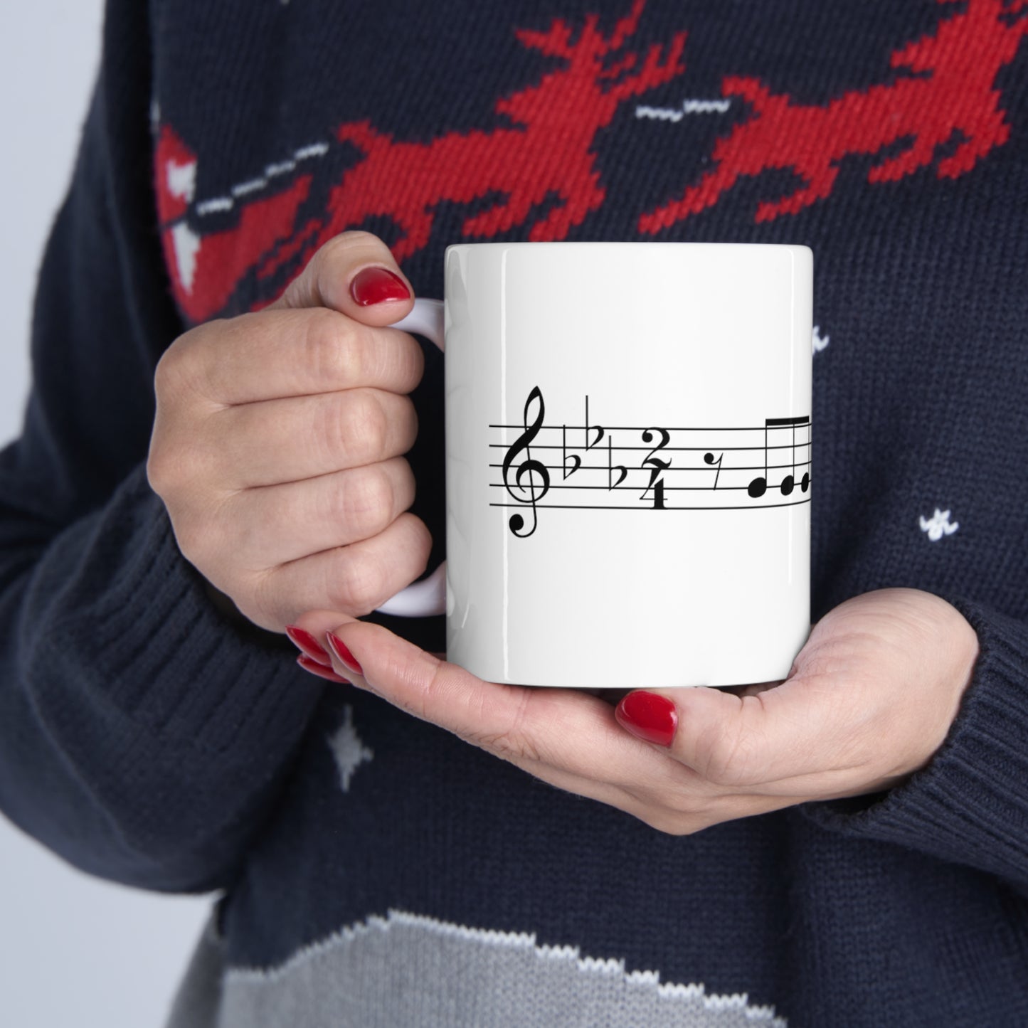 Ludwig van Beethoven Symphony No. 5 Ceramic Mug 11oz by HornCue
