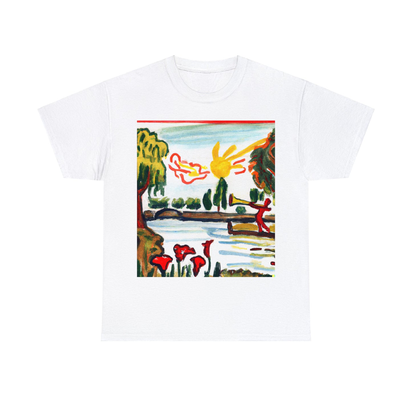 Art Naïve Trumpeter Unisex Heavy Cotton Tee by HornCue