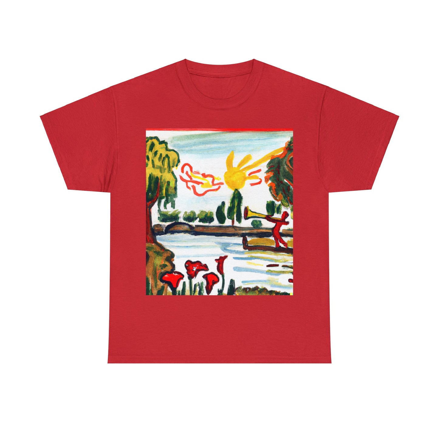 Art Naïve Trumpeter Unisex Heavy Cotton Tee by HornCue