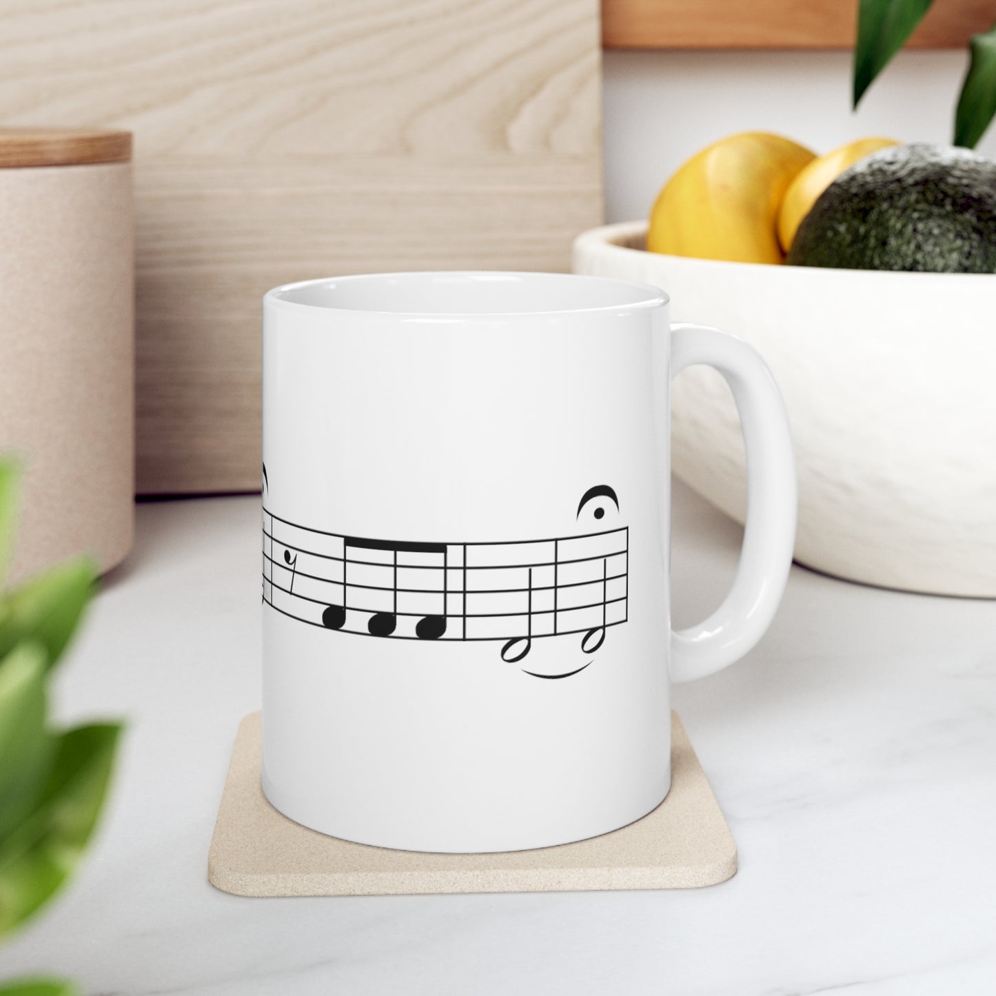Ludwig van Beethoven Symphony No. 5 Ceramic Mug 11oz by HornCue