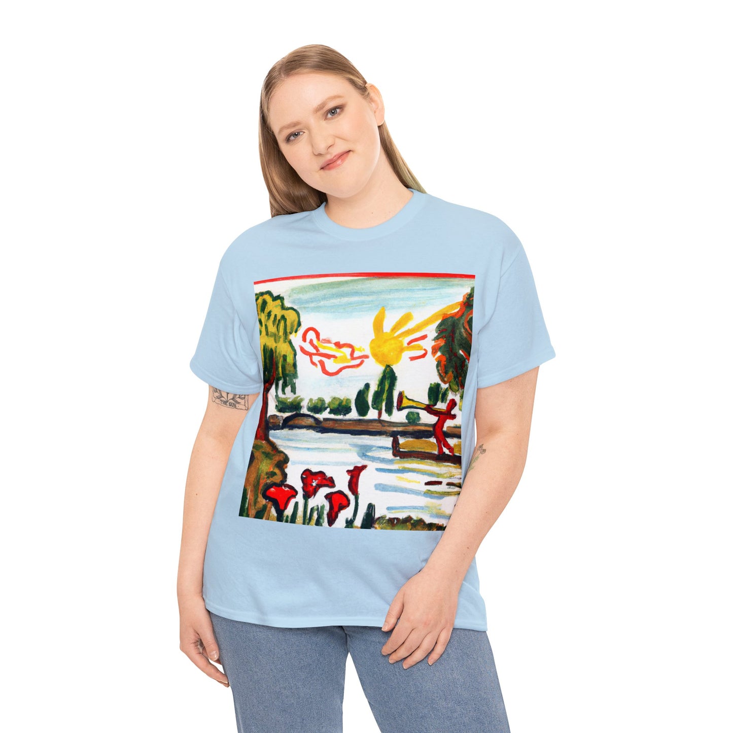 Art Naïve Trumpeter Unisex Heavy Cotton Tee by HornCue
