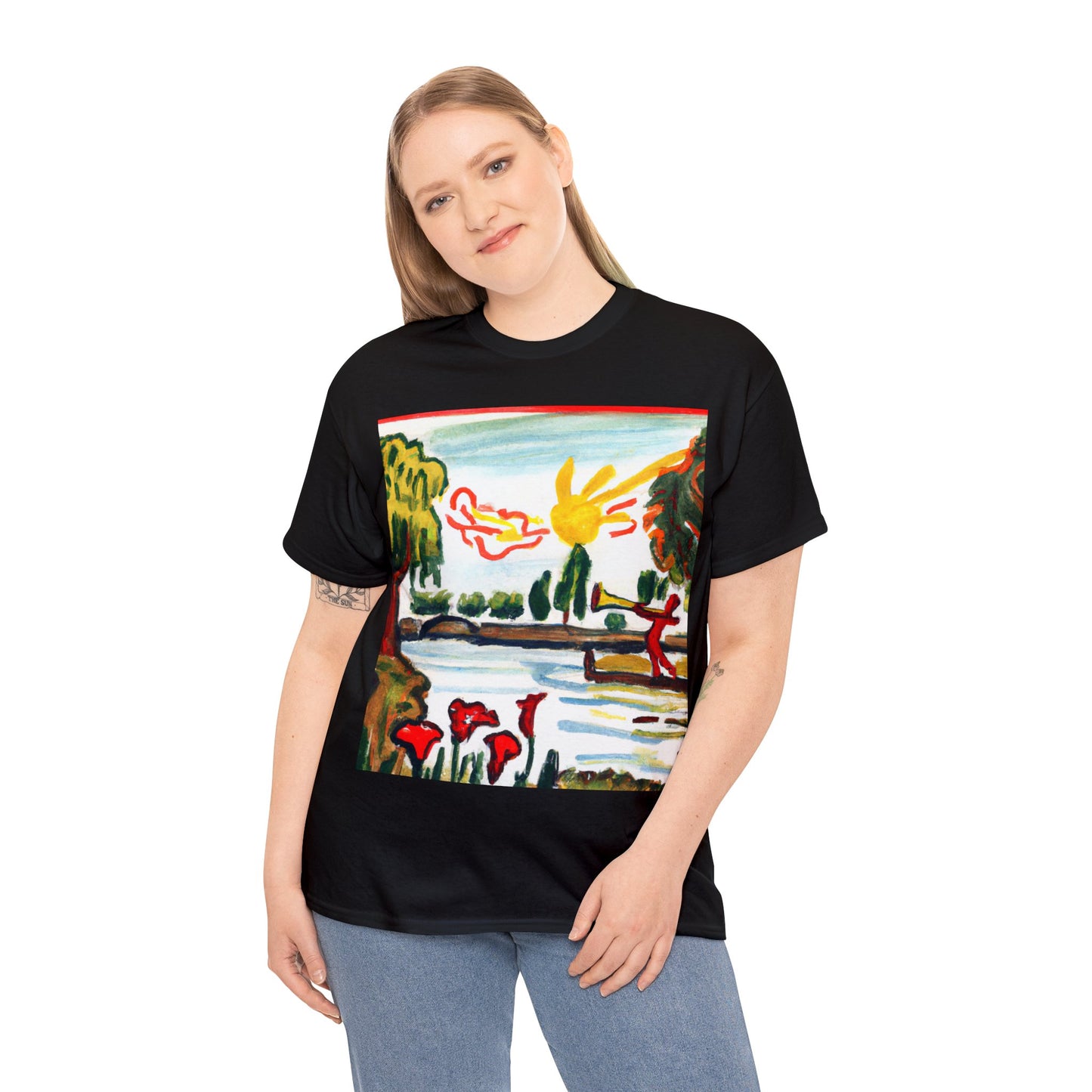 Art Naïve Trumpeter Unisex Heavy Cotton Tee by HornCue