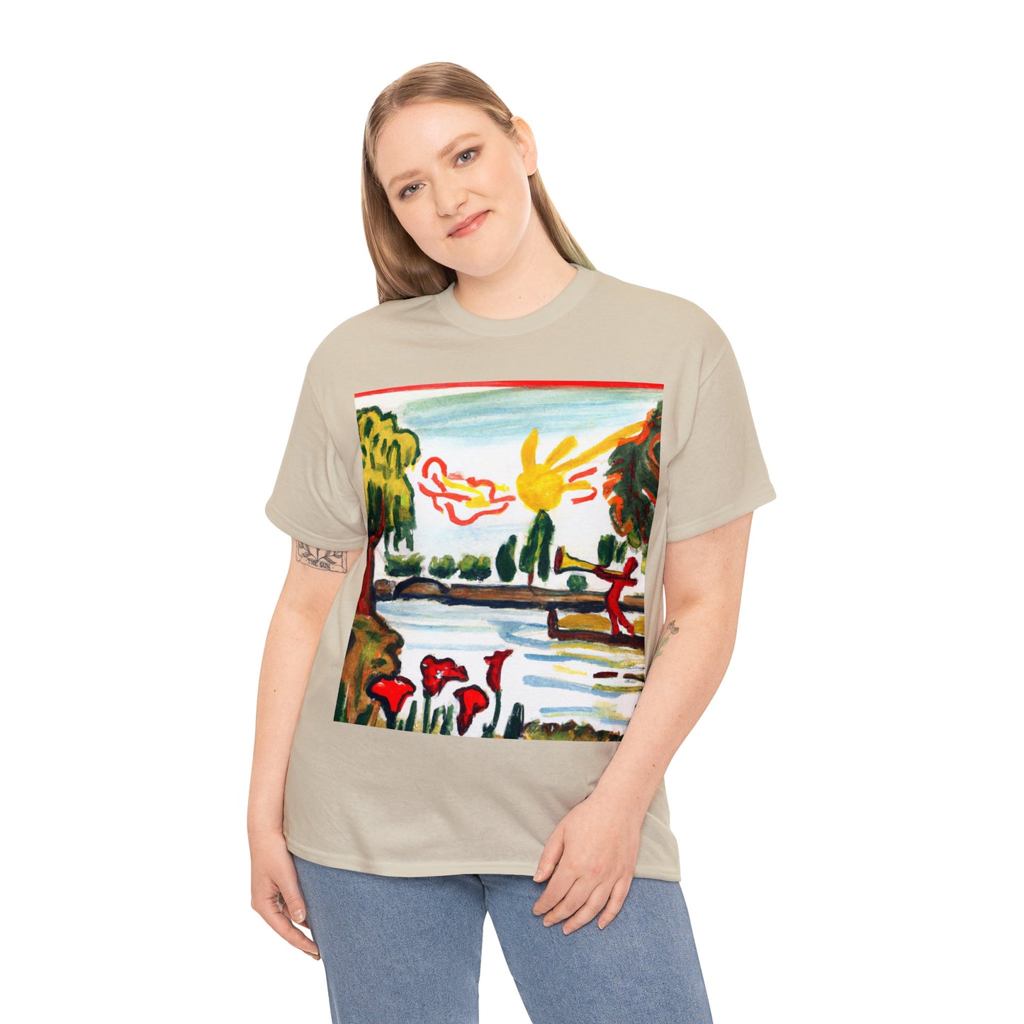 Art Naïve Trumpeter Unisex Heavy Cotton Tee by HornCue