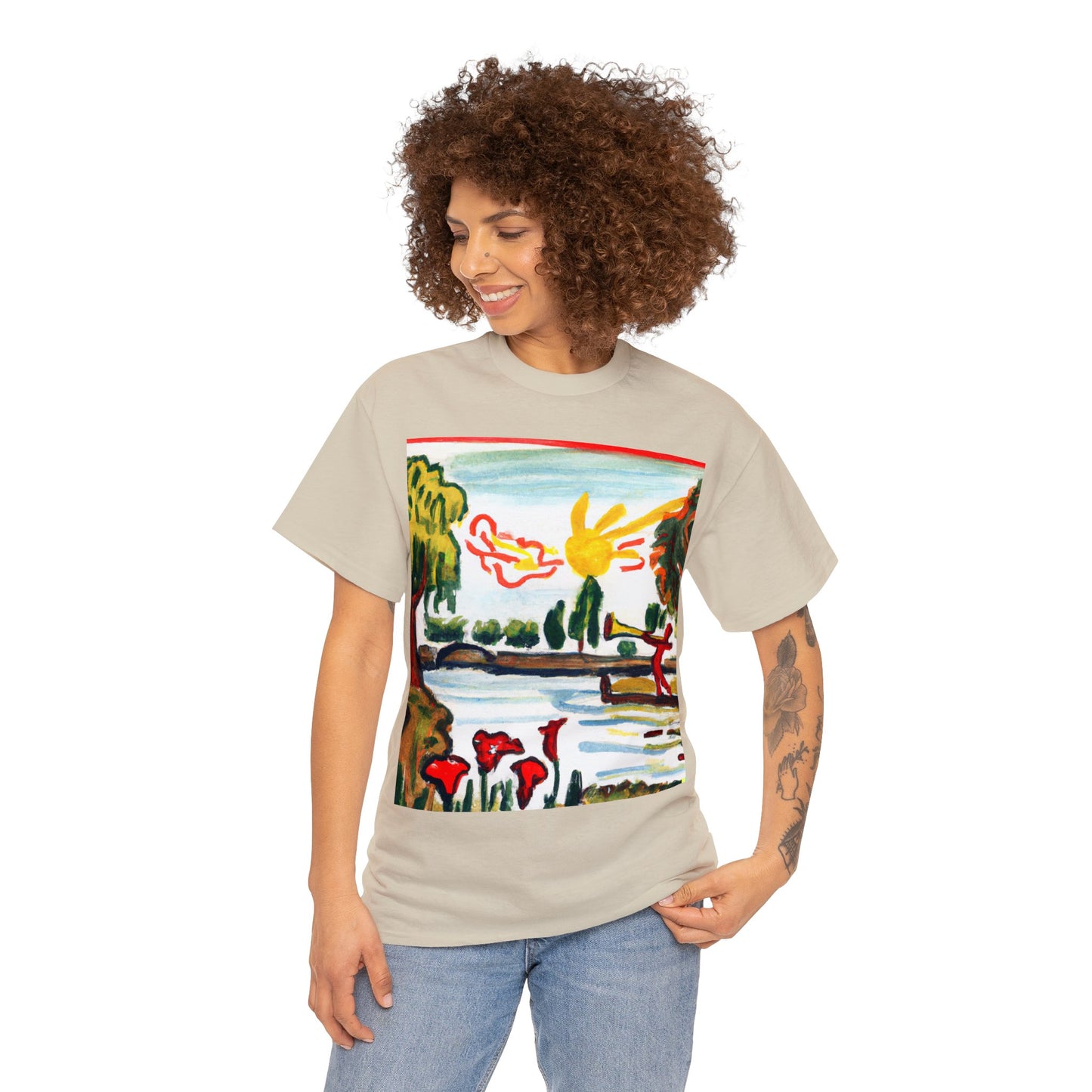 Art Naïve Trumpeter Unisex Heavy Cotton Tee by HornCue