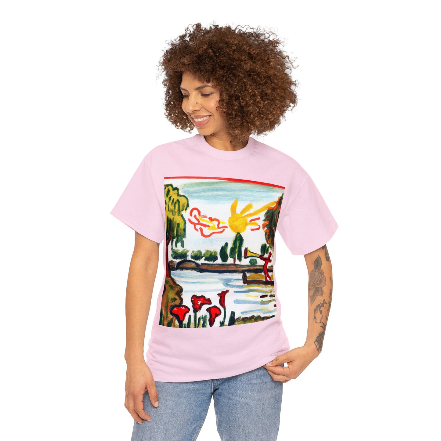 Art Naïve Trumpeter Unisex Heavy Cotton Tee by HornCue