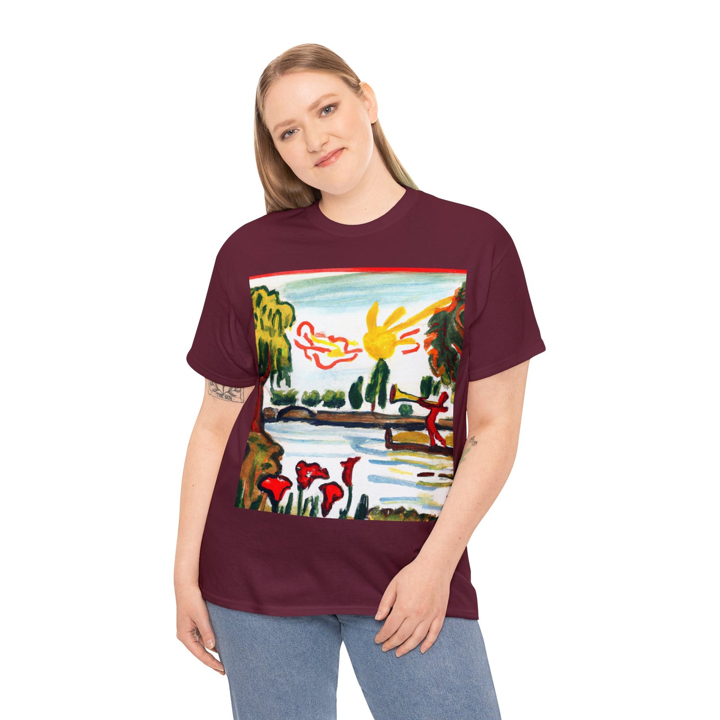 Art Naïve Trumpeter Unisex Heavy Cotton Tee by HornCue