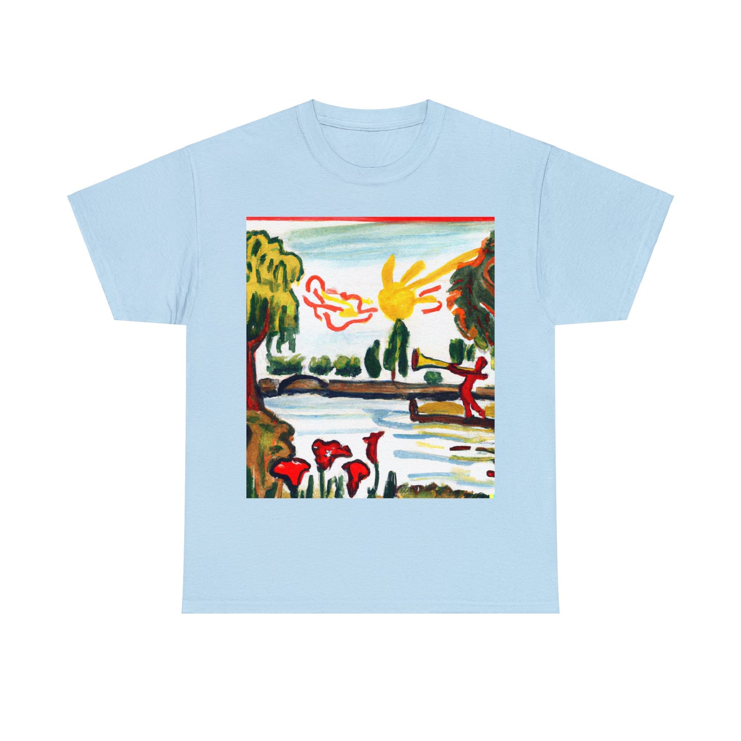 Art Naïve Trumpeter Unisex Heavy Cotton Tee by HornCue