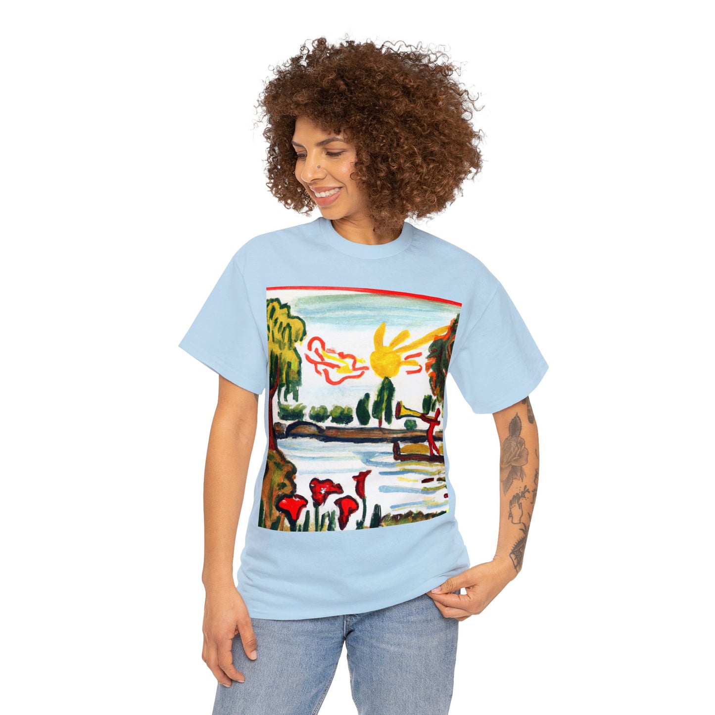 Art Naïve Trumpeter Unisex Heavy Cotton Tee by HornCue