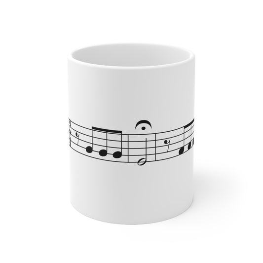 Ludwig van Beethoven Symphony No. 5 Ceramic Mug 11oz by HornCue